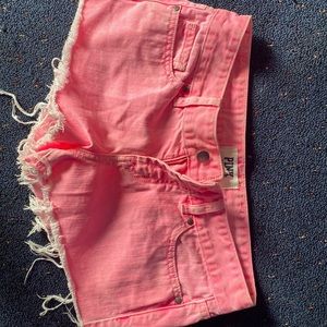 Pink jean shorts size 0. Have been worn like twice